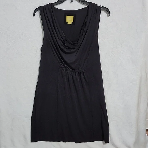 Anthropologie Maeve Cara dress black/charcoal cowl neck shift size small - Picture 2 of 7